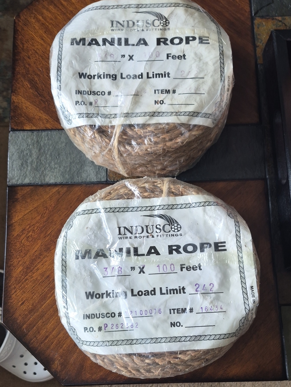 Manila Rope 2 100 Ft Rolls 3/8"
